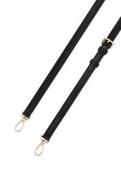Black women's handbag TOREC-1080-99(Z25), close-up of the product's detachable strap, view on a white background.