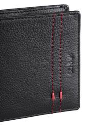 Men's leather wallet with stitching PORMS-0522-99(W23)-05