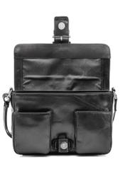 Women's leather handbag with buckle TORES-1160-99(Z25), product view open on white background.