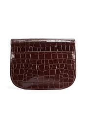 Leather brown croco handbag for women TORES-1129E-89(Z25), rear view of the product on a white background.