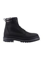 Black men's leather ankle boots BUTYM-0423B-9I(Z26), side view of the product on a white background.