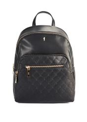 Black monogrammed women's backpack TOREC-1045-98(Z25)
