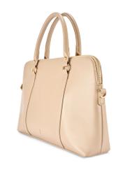 Beige women's laptop bag TOREC-1130-1A(W26) - diagonal product view, on a white background.