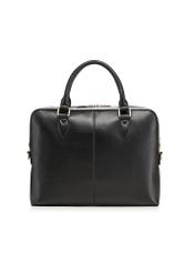 Black leather laptop bag TORES-1330-99(Z26) - product view from the back, on a white background.