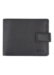 Black men's leather wallet PORMS-0719-99(Z26) - front product view, on white background.