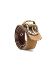 Dark beige women's leather belt PASDS-0319-81(W25), diagonal view of the product on a white background.