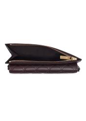 Large brown women's wallet with monogram POREC-0347A-1I(Z26), product view inside on white background.