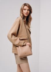 Small beige imitation leather handbag TOREC-0914-81(W24)-07
