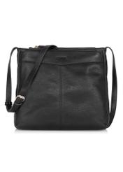 Women's black leather postbag TORES-0992-99(W24)-01