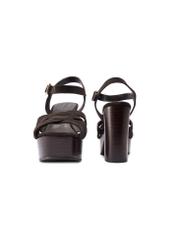 Women's suede platform sandals BUTYD-1274-1I(W26), front and back product view on white background.