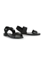 Leather black rubber sandals BUTYD-1046-99(W24)-02