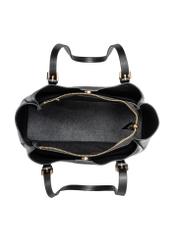 Black women's shopper bag TOREC-1344-9I(Z26) - product view from above, on a white background.