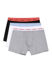 Three-pack of colorful men's boxer shorts ZESMB-0001A-15(KS), front view of products on white background.