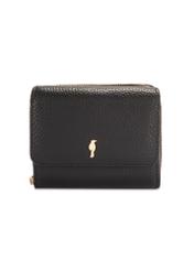 Small black leather women's wallet PORES-0802R-9I(W26), front product view on white background.
