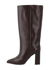 Dark brown leather women's boots BUTYD-1334-1I(Z26), side view of the product on a white background.