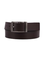 PASMS-0290-1I(Z26) men's double-sided leather belt, front product view on white background.