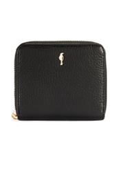 Black leather women's wallet PORES-0972-99(Z25), product view from the front on a white background.
