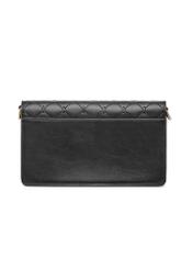 Black women's handbag with monogram TOREC-1046-98(Z25), product visible from the back, photo on a white background.