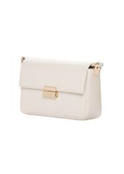 Elegant cream women's handbag TOREC-1251-0B(Z26). Side view diagonally on a white background.