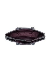 Black men's leather briefcase TORMS-0536-9I(Z26), product view inside on white background.
