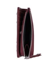 Burgundy small women's wallet POREC-0445-4D(Z26) - product view from above, on white background.