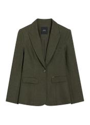 Women's green wool jacket ZAKDT-0057-8B(Z26), front product view on white background.
