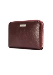 Women's leather burgundy wallet PORES-0966-49(Z25), diagonal product view on a white background.