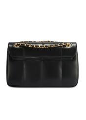 Black women's messenger bag TOREC-1107-99(Z25), product view from the back on a white background.