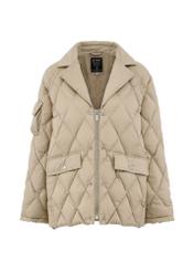 Beige women's winter quilted jacket KURDT-0516-81(Z24)-04