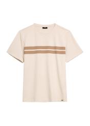 Beige men's cotton t-shirt TSHMT-0129-80(Z25), product view from the front on a white background.