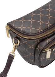 Brown waist bag with monogram TOREC-1077-89(Z25), close-up of the product detail on a white background.
