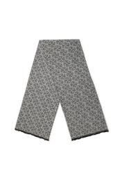 Large gray women's scarf with monogram SZADT-0130A-91(Z25), product view from the front on white.-02