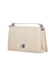 Cream small women's handbag TOREC-1282-0B(Z26) - diagonal product view, on a white background.