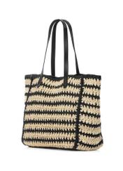 Women's handbag made of natural straw TOREC-1226-1E(W26) - diagonal product view, on a white background.