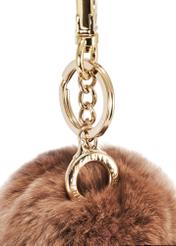Brown pompom keychain BRELOK-117A-89(Z25), close-up of the product detail on a white background.