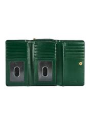 Dark green croco women's wallet PORES-0951-51(W25) - inside view on white background.