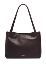 Brown leather women's shoulder bag TORES-1376-1H(Z26) - front product view, on white background.