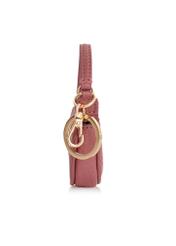 Small pink leather keychain bag PORES-0923-31(Z24)-03