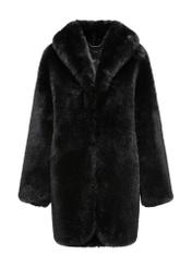 Black women's oversize fur coat FUTDP-0042-99(Z24)-05