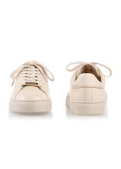 Beige leather women's sneakers BUTYD-1068-81(W24)-03