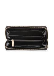 Dark brown leather women's wallet PORES-0986-1I(W26), product view inside on white background.