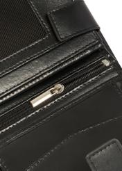 Black men's leather wallet PORMS-0656-99(Z25), close-up of product detail, view on white background.