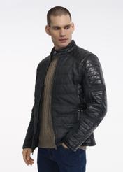 Men's insulated leather jacket KURMS-0242-1255(Z22)-02