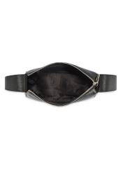 Women's black leather messenger bag TORES-1199-99(Z25), product view from the inside on a white background.