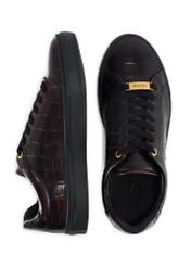 Women's leather shoes in burgundy color BUTYD-1188-09(Z25), product view from the top and side on a white background.