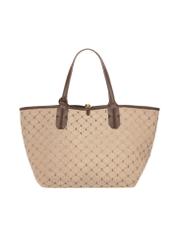 Reversible women's handbag with monogram TOREN-0359-1B(Z26), rear view on a white background.