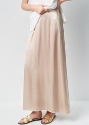 Long straight skirt in camel color SPCDT-0083-24(W24)-01