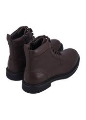 Dark brown men's ankle boots BUTYM-0516-1I(Z26) - diagonal view of the product, on a white background.