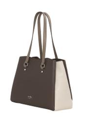Cool beige shopper bag TOREC-1260-1K(Z26), diagonal product view on a white background.