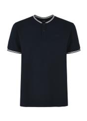 Navy blue polo shirt with stand-up collar POLMT-0066-69(W24)-04